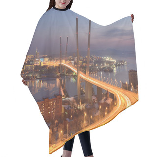 Personality  Night View For The Bridge Across The Golden Horn Bay In Vladivostok Hair Cutting Cape