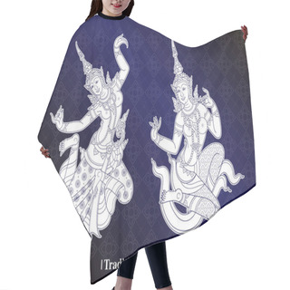 Personality  Traditional Thai Art, Vector Black Background Hair Cutting Cape