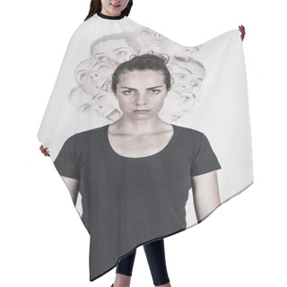 Personality  Schizophrenic Woman Hair Cutting Cape