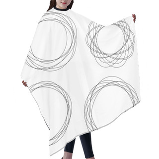 Personality  Random Circles, Circular Rings Geometric Design Element Hair Cutting Cape