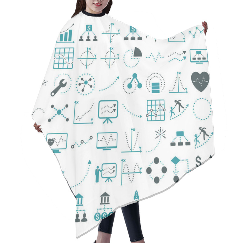 Personality  Business Charts With Rhombus Dots Vector Icons Hair Cutting Cape