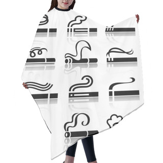 Personality  The Set Of Black Symbols Cigarettes Hair Cutting Cape