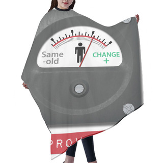 Personality  Measure Person Change On Improvement Meter Hair Cutting Cape