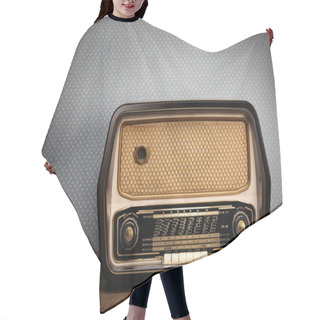 Personality  Antique Radio On Vintage Background Hair Cutting Cape