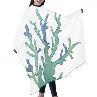Personality  Watercolor Illustration Of The Coral Reefs On A White Background. Hand Drawn On Paper. Colorful Bright Corals Hair Cutting Cape