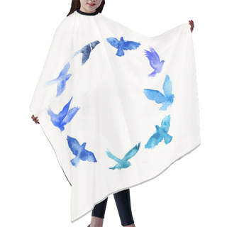 Personality  Watercolor Birds. Hair Cutting Cape