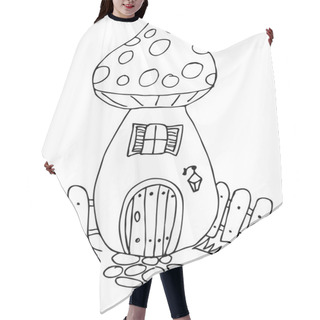 Personality  Drawn Doodle Style Fairy House.  Hair Cutting Cape