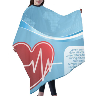 Personality  Heart With Cardiogram On Blue Background Hair Cutting Cape