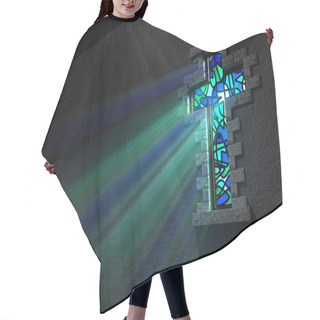 Personality  Stained Glass Window Crucifix Hair Cutting Cape