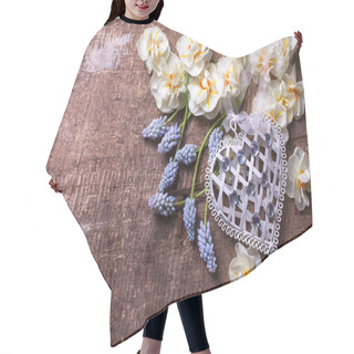 Personality  Background With Daffodils And Muscaries And Heart Hair Cutting Cape