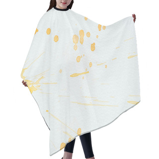 Personality  Artistic Orange Watercolor Splatters On White Paper Background Hair Cutting Cape