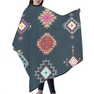Personality  Vector Set Of Decorative Ethnic With American Indian Motifs Hair Cutting Cape