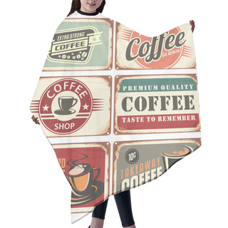 Personality  Retro Coffee Tin Signs Collection Hair Cutting Cape