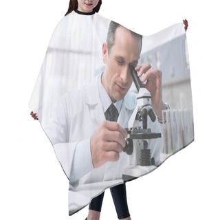 Personality  Scientist Working With Microscope Hair Cutting Cape