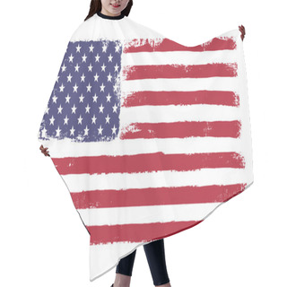 Personality  Stars And Stripes. Grunge Version Of American Flag With 50 Stars Hair Cutting Cape