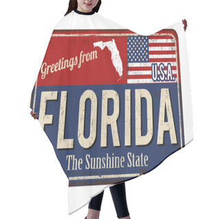 Personality  Greetings From Florida Vintage Rusty Metal Sign Hair Cutting Cape