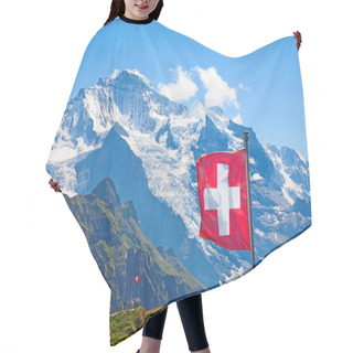 Personality  Swiss Flag Hair Cutting Cape