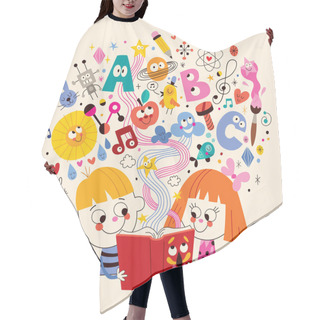 Personality  Cute Kids Reading Book Hair Cutting Cape