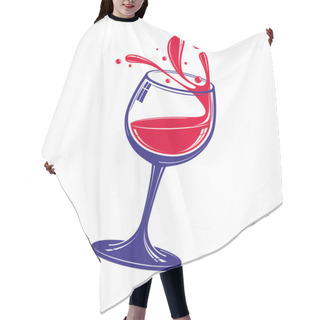 Personality  Alcohol Theme Vector Art Illustration. 3d Realistic Wine Goblet Hair Cutting Cape