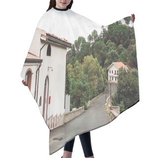 Personality  Small Houses Near Green Trees And Road In Italy  Hair Cutting Cape