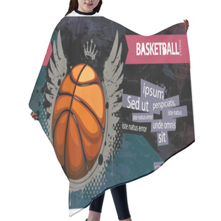 Personality  Grunge Basketball Illustration Hair Cutting Cape