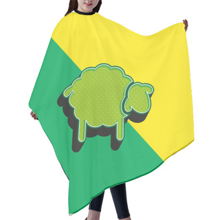 Personality  Black Sheep Green And Yellow Modern 3d Vector Icon Logo Hair Cutting Cape