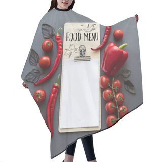 Personality  Peppers And Blank Paper Sheet Hair Cutting Cape