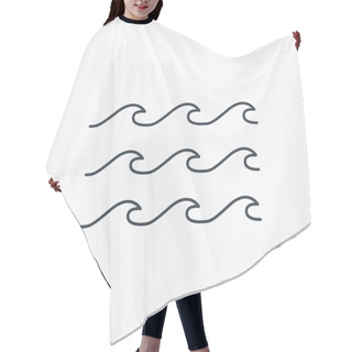 Personality  Waves Icon. Sea Flowing Sign. Hair Cutting Cape