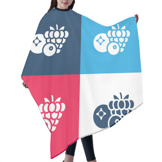 Personality  Berries Blue And Red Four Color Minimal Icon Set Hair Cutting Cape