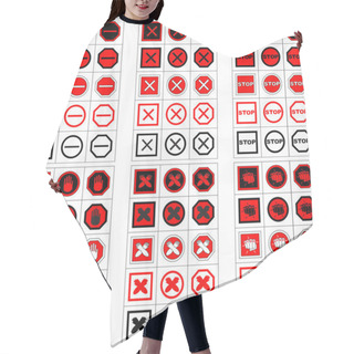 Personality  Big Set Of Stop Signs, Symbols, Icons Hair Cutting Cape