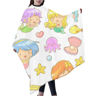 Personality  Cute Mermaids Collection Hair Cutting Cape
