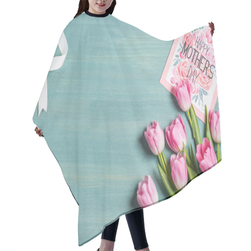 Personality  Mothers day card and tulips   hair cutting cape