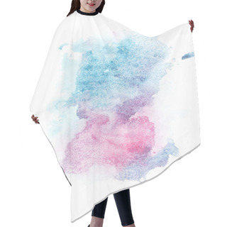 Personality  Abstract Painting With Blue And Pink Watercolour Paint Spots On White   Hair Cutting Cape
