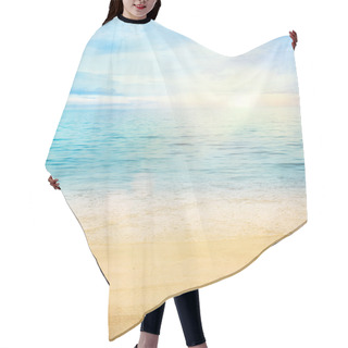 Personality  Golden Sand With Blue Ocean Hair Cutting Cape