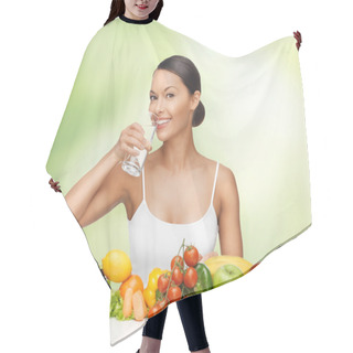 Personality  Woman With Healthy Food Hair Cutting Cape