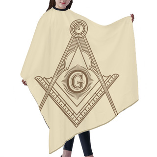 Personality  Masonic Freemasonry Emblem Icon Logo. Vector Hair Cutting Cape