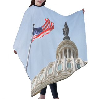 Personality  US Flag And Capitol Building, Washington DC Hair Cutting Cape