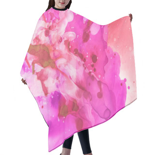 Personality  Textured Violet And Red Splashes Of Alcohol Inks As Abstract Background Hair Cutting Cape