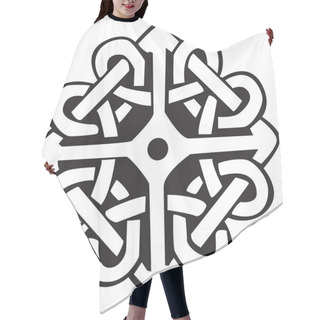Personality  An Illustration With A Design Of A Celtic Symbol, Isolated On White Background. Hair Cutting Cape