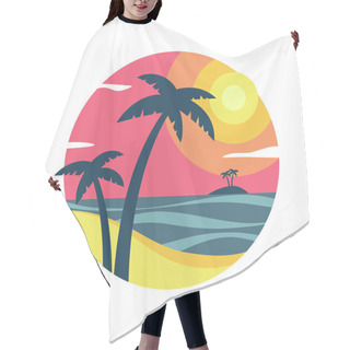 Personality  Sunrise With Palm Trees On The Tropical Island. Hair Cutting Cape