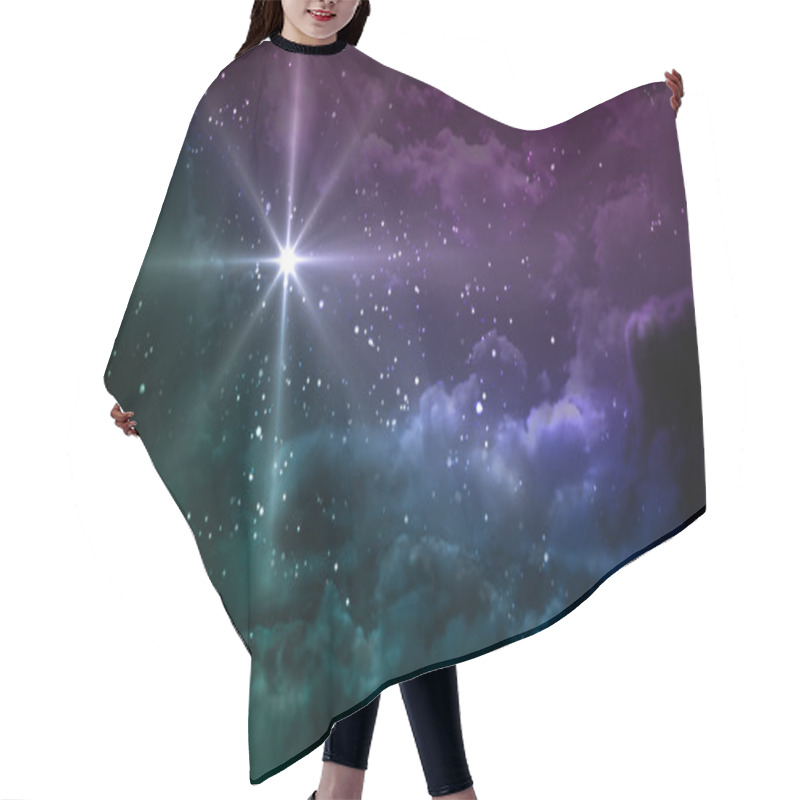 Personality  Starry Night With Colorful Cloudy Sky Hair Cutting Cape