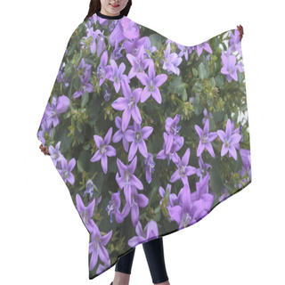 Personality  Beautiful Vivid Purple Spring Flower Bush Dalmatian Bellflower Hair Cutting Cape