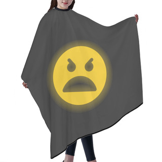 Personality  Angry Face Yellow Glowing Neon Icon Hair Cutting Cape