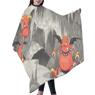 Personality  Inside The Cavern With Funny Devils. Hair Cutting Cape