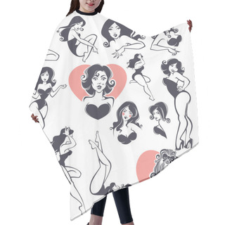 Personality  Large Pinup Girl Collection Hair Cutting Cape