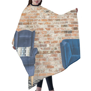 Personality  Blue Armchair And Pattern Rug Hair Cutting Cape