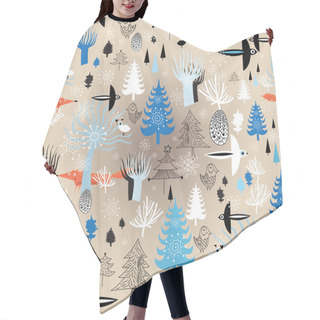 Personality  Christmas Texture Winter Forest Hair Cutting Cape