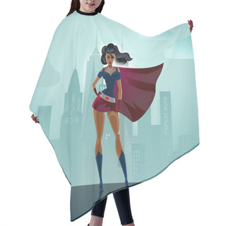 Personality  Super Heroine Silhouette Hair Cutting Cape