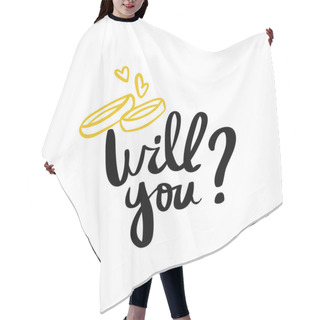 Personality  Will You Calligraphy Postcard Poster Graphic  Hair Cutting Cape