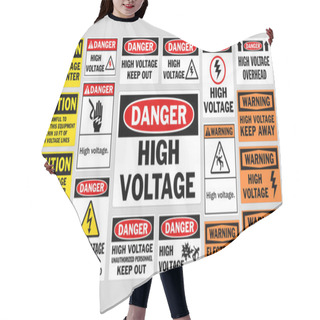 Personality  Danger High Voltage Signs Hair Cutting Cape